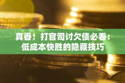 武汉真香！打官司讨欠债必看：低成本快胜的隐藏技巧