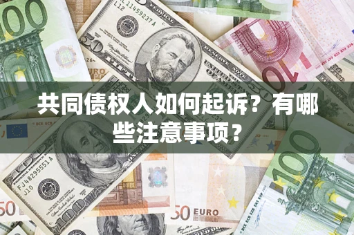 武汉共同债权人如何起诉？有哪些注意事项？